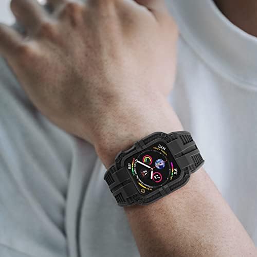 [2 חבילה] להקת Mornex עם מארז פגוש תואם ל- Apple Watch 38/40/41/42/44/45 ממ, צמיד כף יד חלופי ספורט